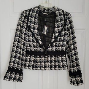 NWT White House/Black Market Cropped Jacket with Peplum and Bell Sleeves